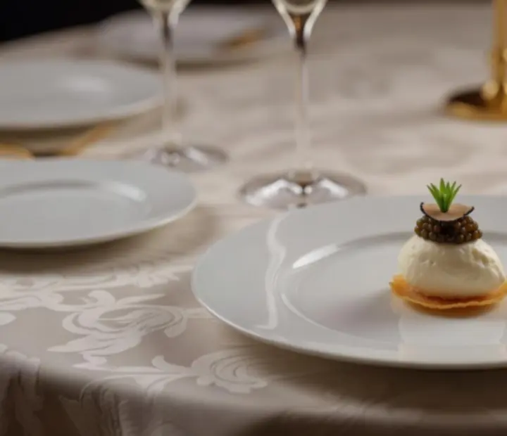 Assortiment de mises en bouche gastronomiques dress&eacute;es sur une table &eacute;l&eacute;gante