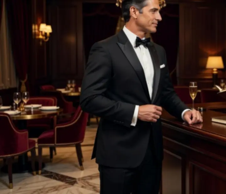 Détail d'une table dressée pour une expérience VIP avec verres de vin et lumière tamisée